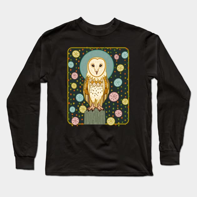 MID CENTURY GOTHIC Barn Owl Long Sleeve T-Shirt by rorabeenie